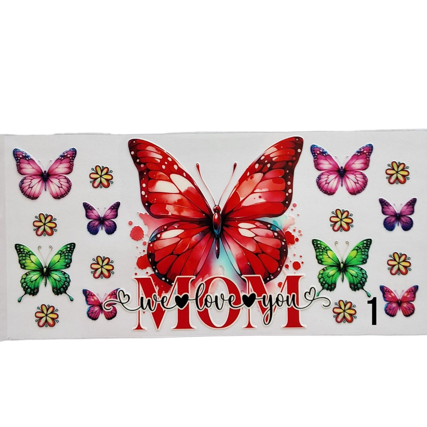 Gobelet avec couvercle Mom et papillons