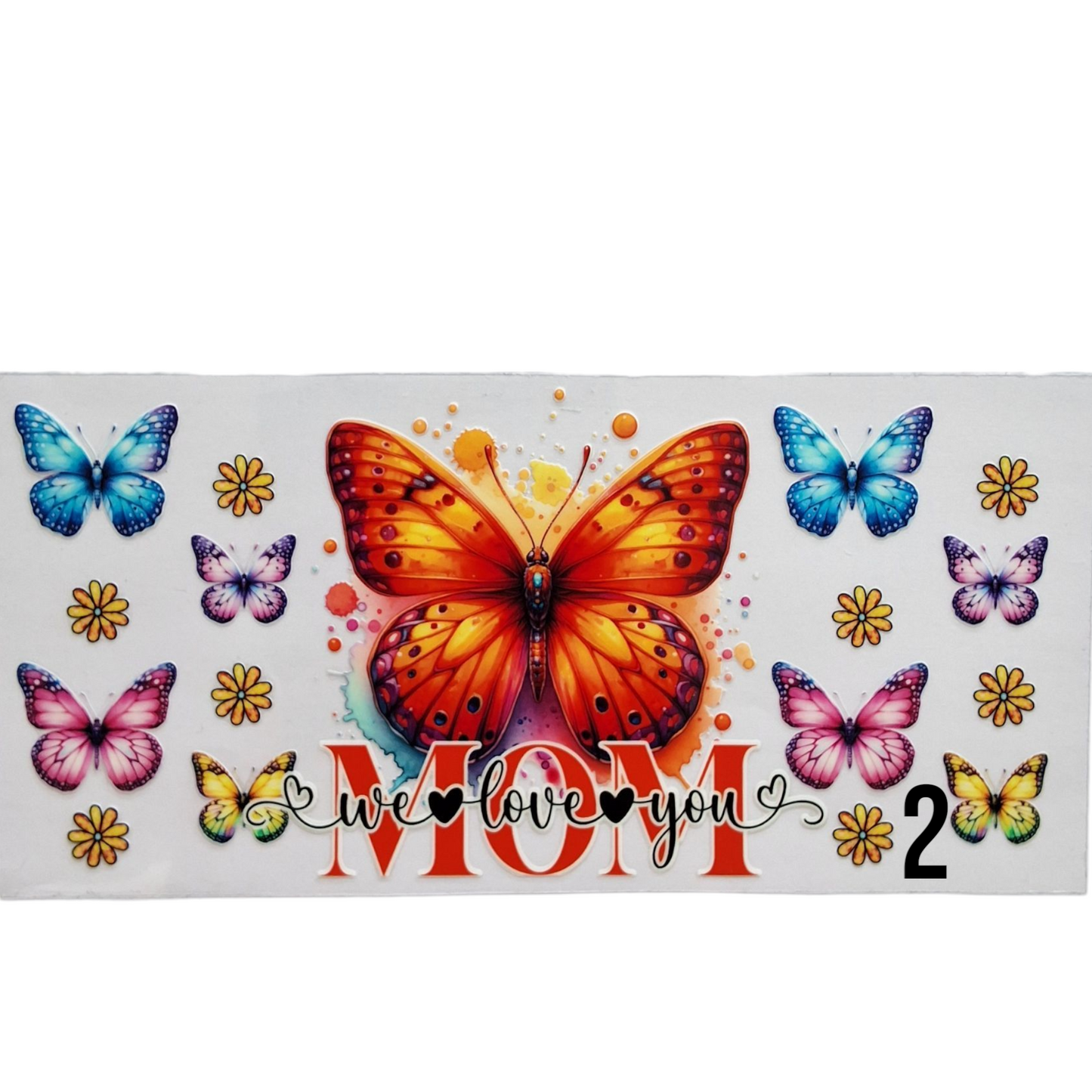 Gobelet avec couvercle Mom et papillons