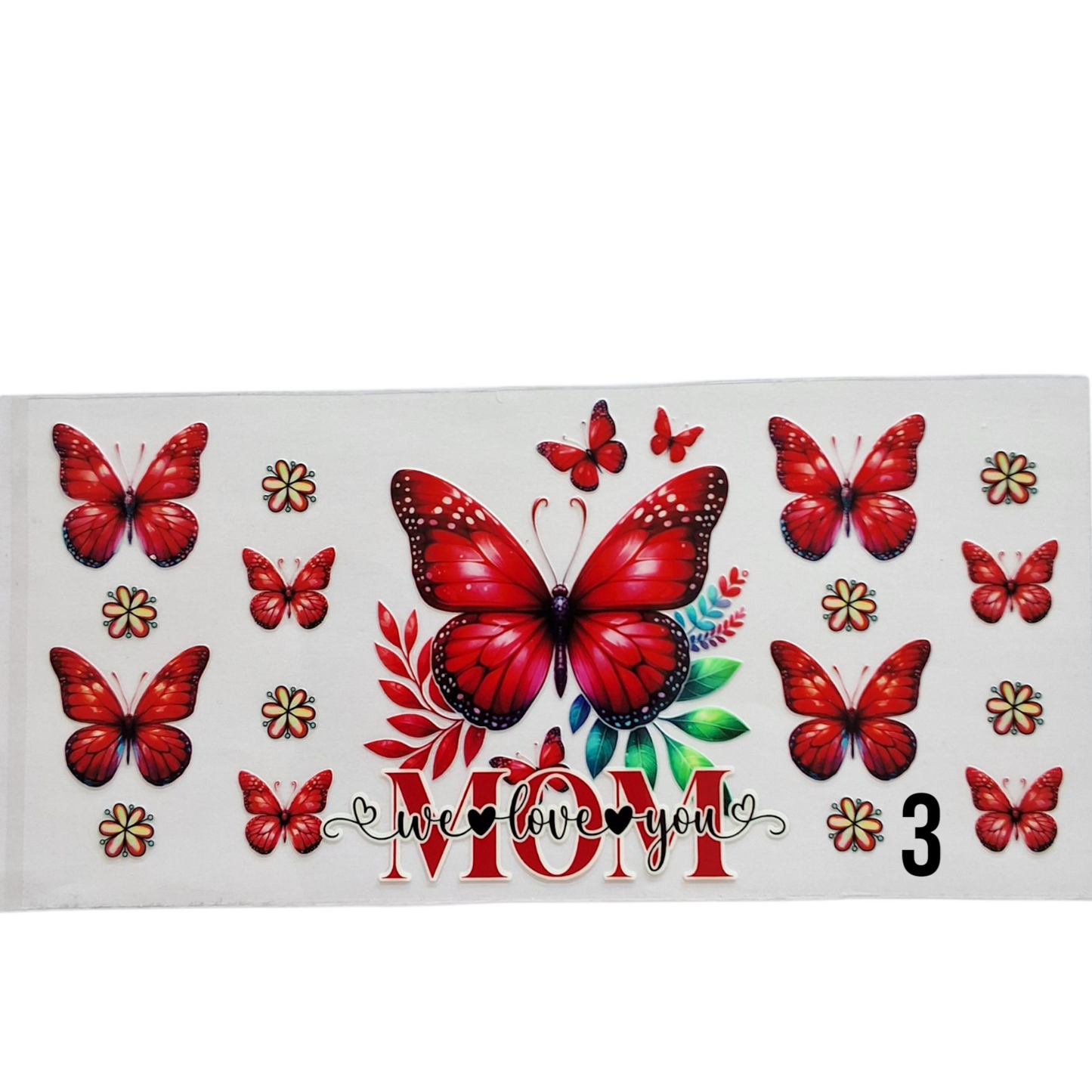 Gobelet avec couvercle Mom et papillons