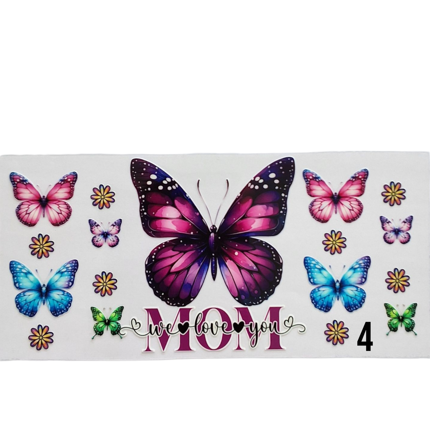 Gobelet avec couvercle Mom et papillons
