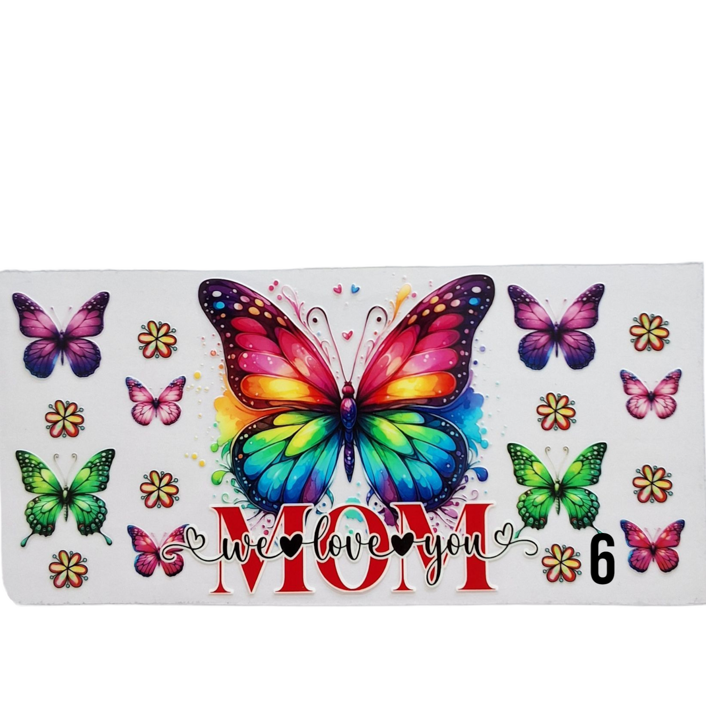 Gobelet avec couvercle Mom et papillons