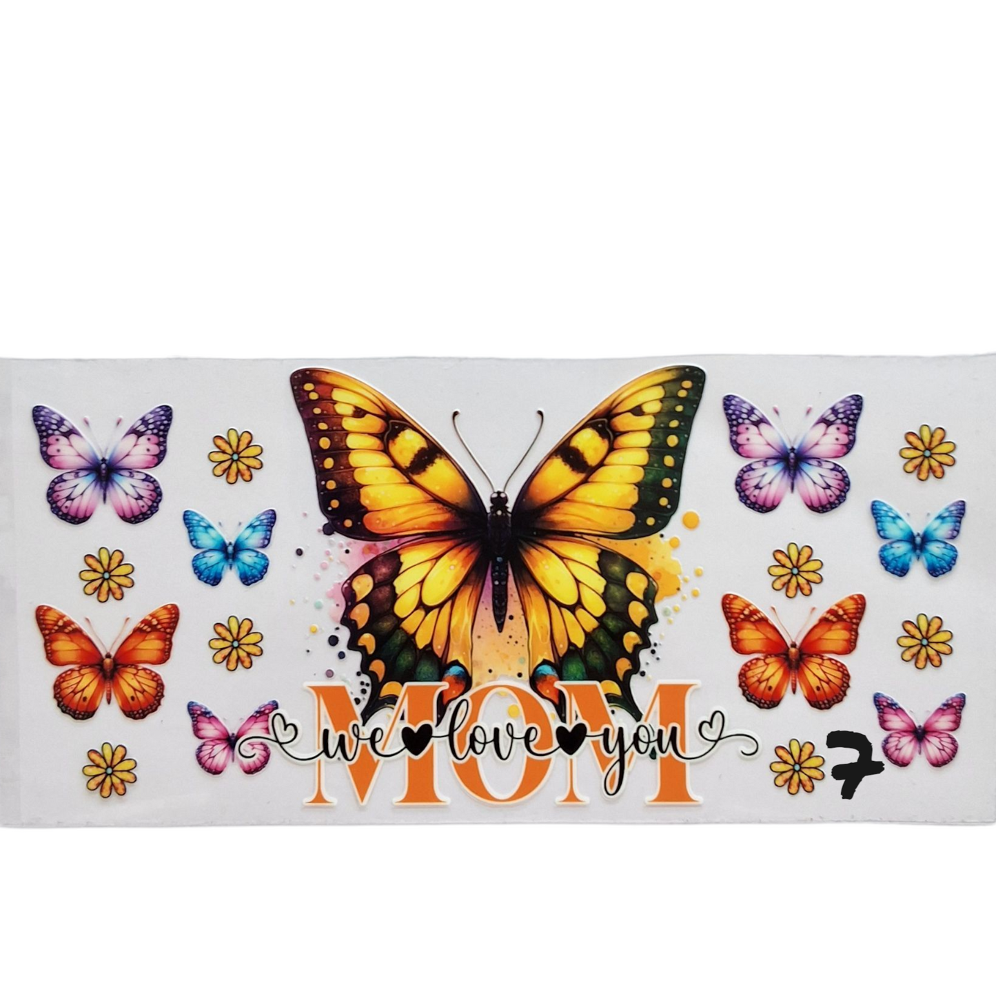 Gobelet avec couvercle Mom et papillons