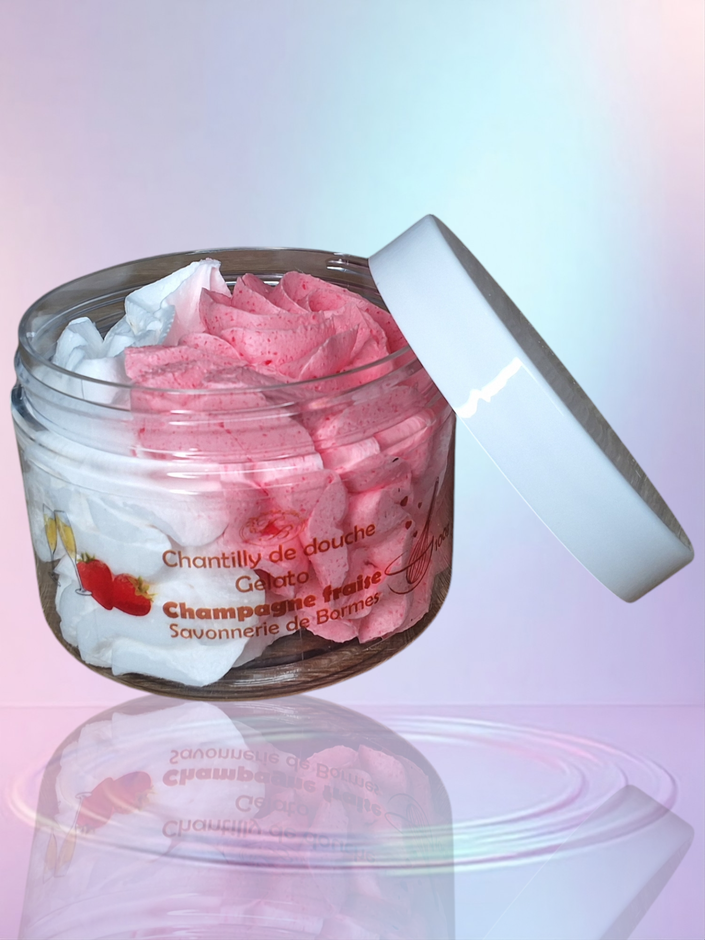 Chantilly de douche et bain Champagne fraise 🇫🇷