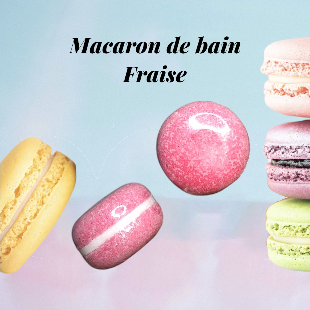 Macaron de bain effervescent parfum cranberry 60 g 🇪🇺