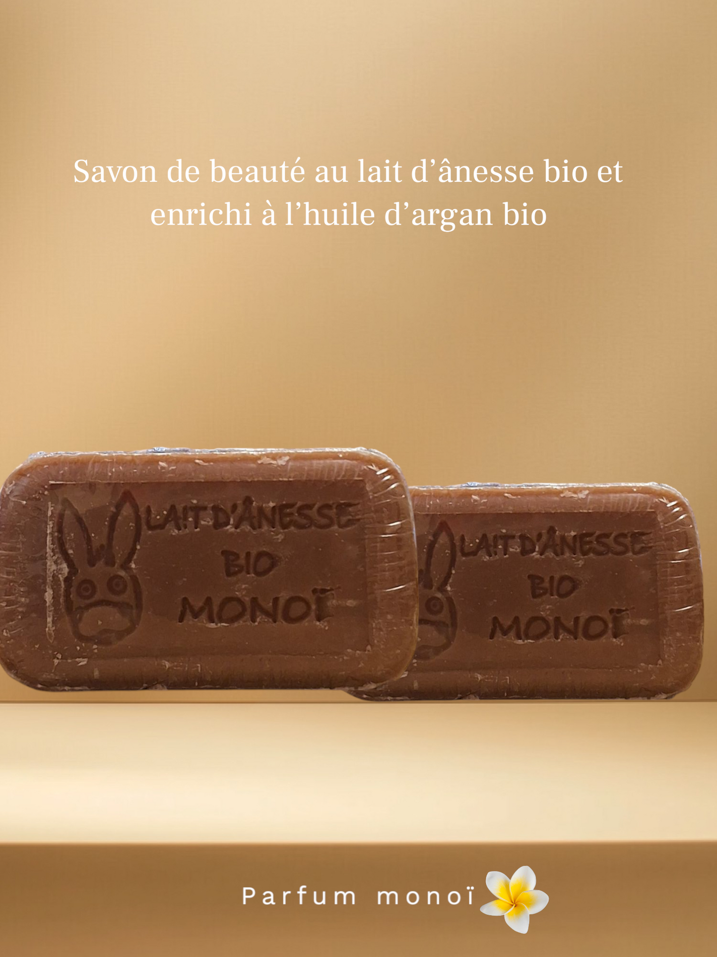 Savon au lait d’ânesse bio 100g parfum monoï 🇫🇷