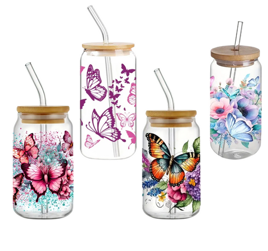 Gobelet avec couvercle Papillons