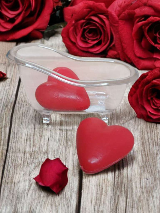 Savon forme cœur rouge Parfum de Grasse : cerise 34g 🇪🇺