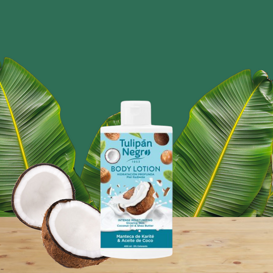 LOTION CRÈME POUR LE CORPS TULIPAN NEGRO COCO ET KARITÉ 400ml 🇪🇦